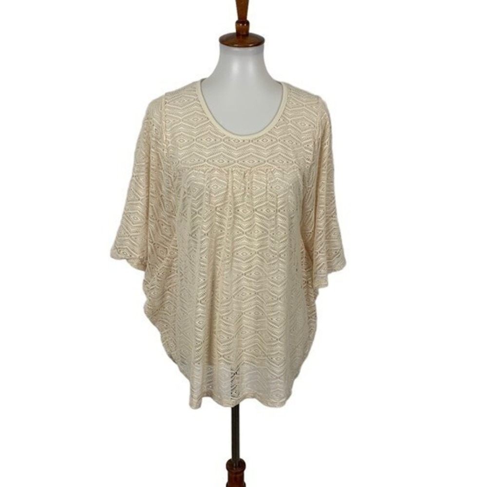 Scully Top Medium Cream Sheer See Through Boho Romantic Festival
